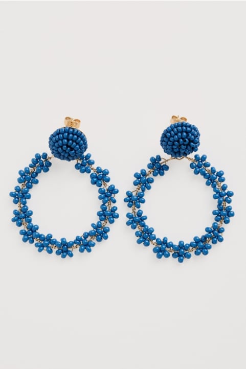 Redpoll Beaded Circle Earrings