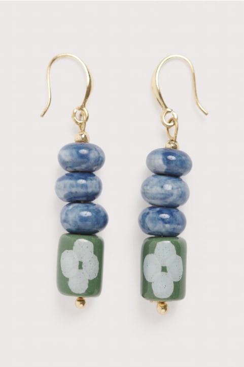 Posies Ceramic Bead Drop Earrings