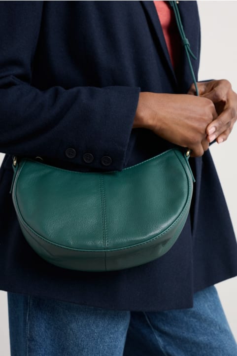 Headingley Woven Leather Crossbody Bag Model Image