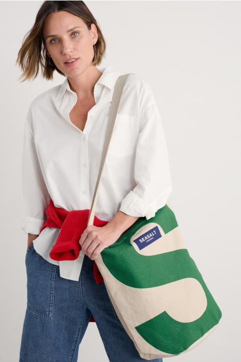Canvas Green Seasalt Logo Tote Bag Image