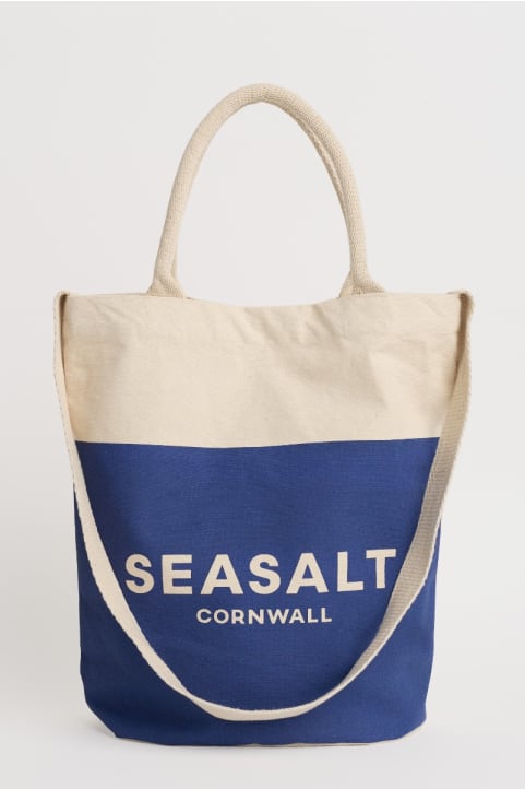 Canvas Navy Blue Seasalt Logo Tote Bag 