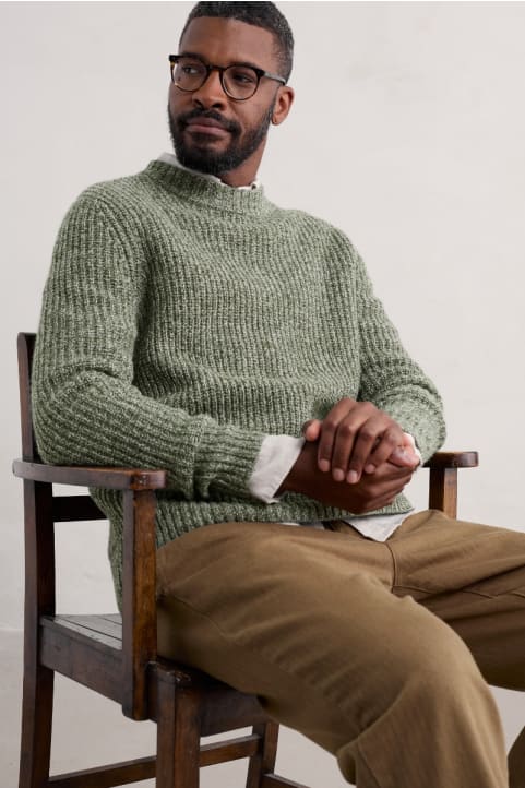 Men's Wheelwright Ribbed Lambswool Blend Jumper