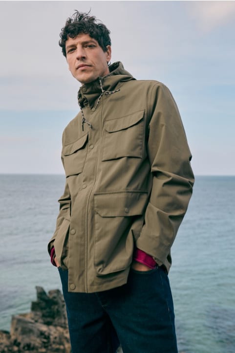 Men's Porthcurno Waterproof Jacket Model Image