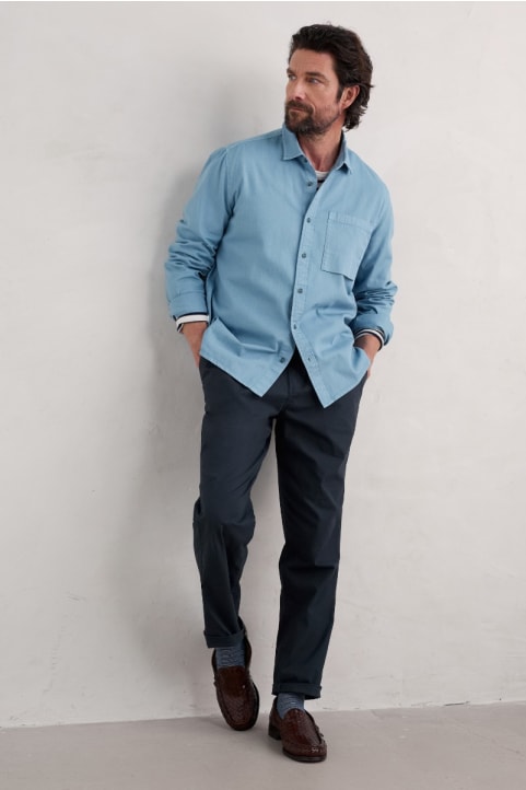 Men's Jackdaw Shirt in in GOTS-Certified Organic Cotton Twill