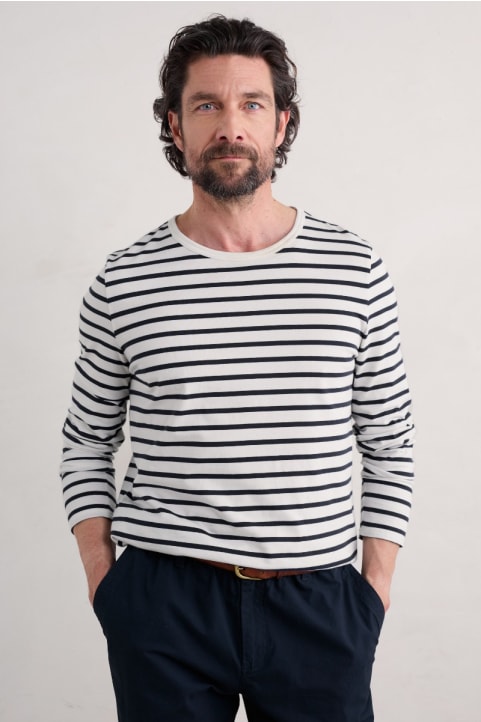 Men's Crew Neck Sailor Shirt in GOTS-Certified Organic Cotton