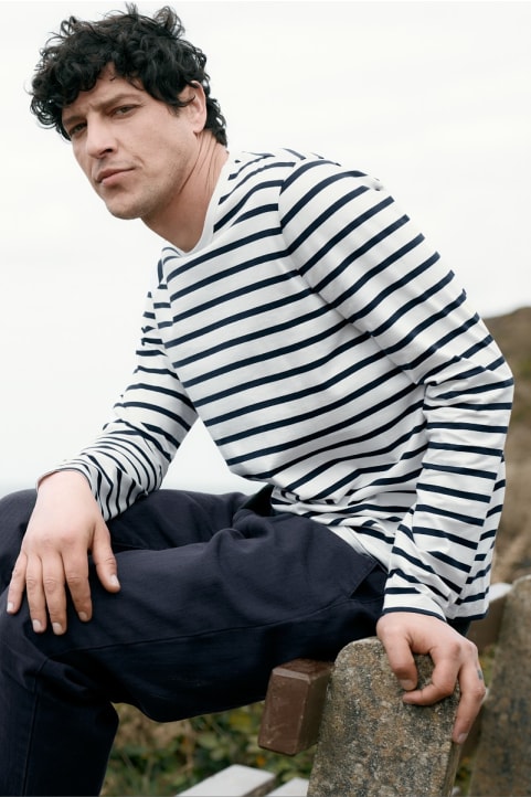 Men's Crew Neck Sailor Shirt in GOTS-Certified Organic Cotton