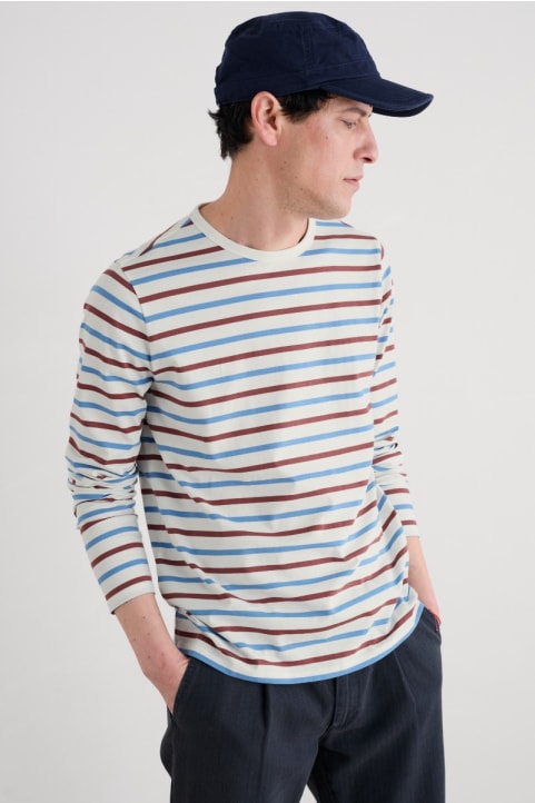 Men's Crew Neck Sailor Shirt in GOTS-Certified Organic Cotton