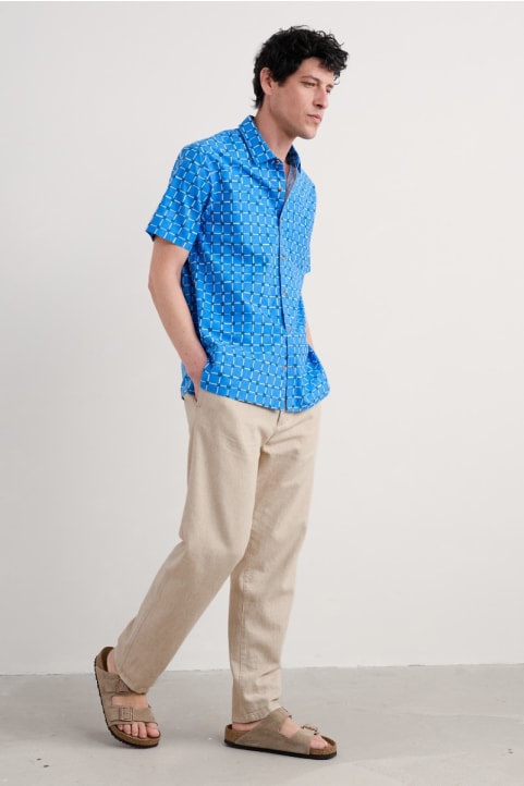 Men's Messack Undyed Cotton-Linen Trousers