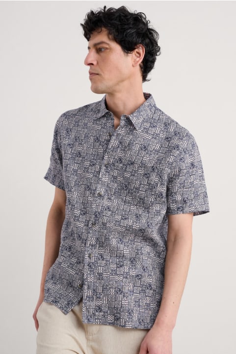Men's Blue Heron Short Sleeve Shirt