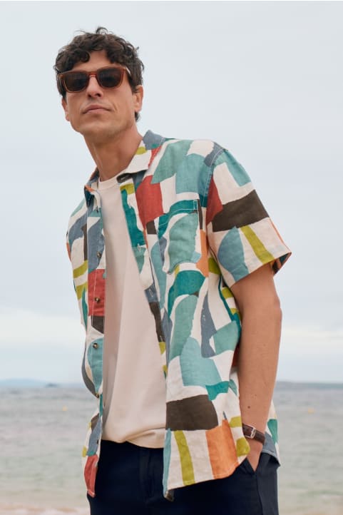 Men's Blue Heron Short Sleeve Shirt