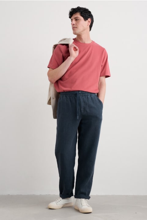 Men's Crewman Linen Tie Waist Trousers