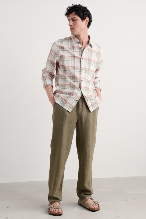 Men's Crewman Linen Tie Waist Trousers Image