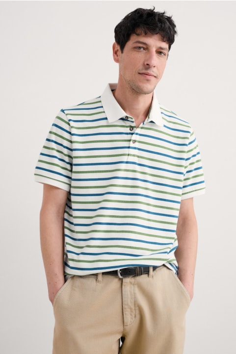 Men's Balefire Organic Cotton Striped Polo (GOTS) Image