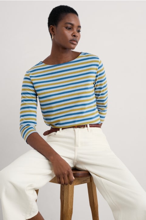 Sailor 3/4 Sleeve Top in GOTS-Certified Organic Cotton Jersey