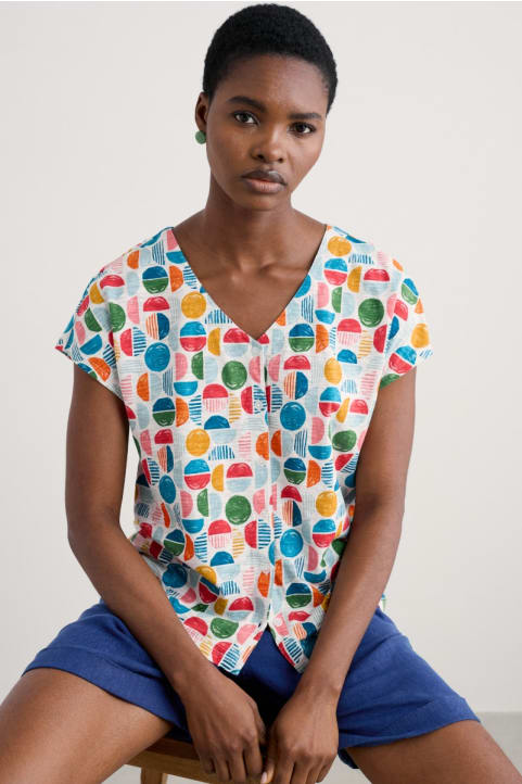 Studio Glass V-neck Jersey Top Image