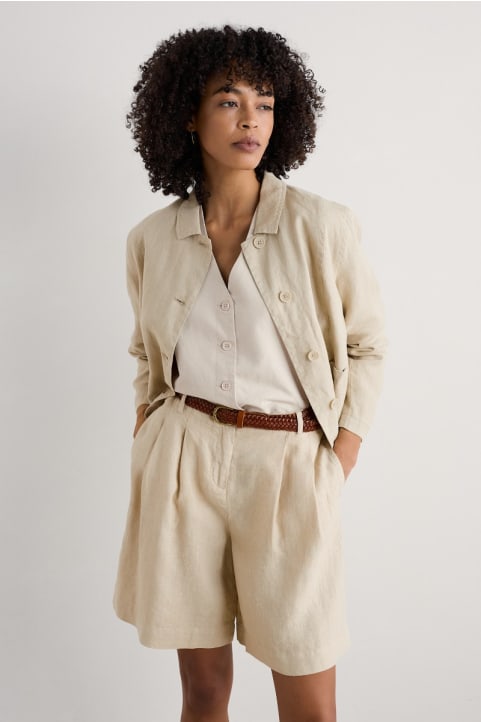 Clover Bloom Linen Shorts Image