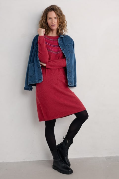 CARDIGAN DRESS MELANGE SEA - V1824