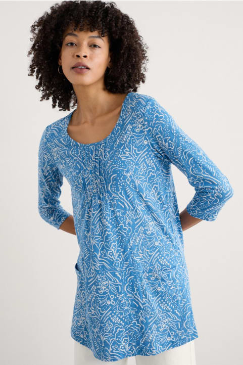 Busy Lizzy 3/4 Sleeve Slub Jersey Tunic Image