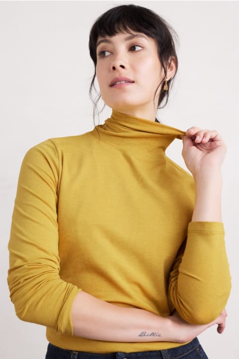 Landing Roll Neck Top in GOTS-Certified Organic Cotton