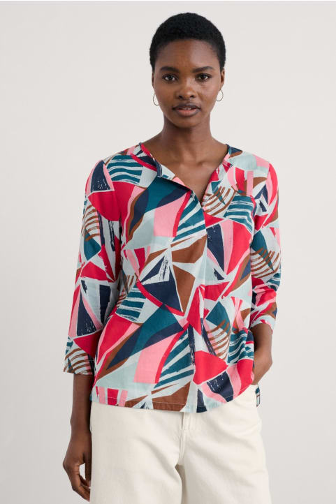 Watercolour Sketch 3/4 Sleeve Top (GOTS) Image