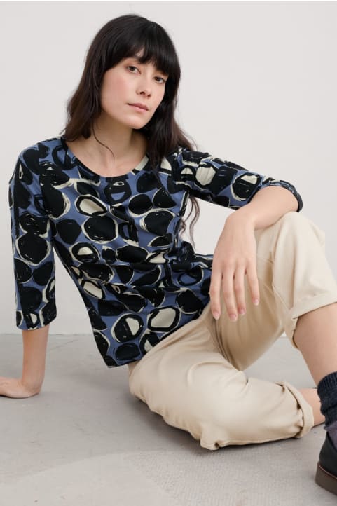 Easel 3/4 Sleeve Top in GOTS-Certified Organic Cotton Jersey