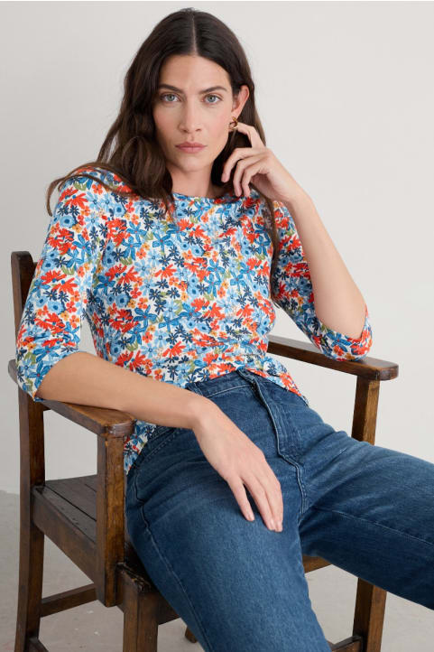 Easel 3/4 Sleeve Top in GOTS-Certified Organic Cotton Jersey