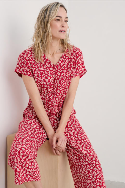 Rose Trellis Wide Leg Jumpsuit Image