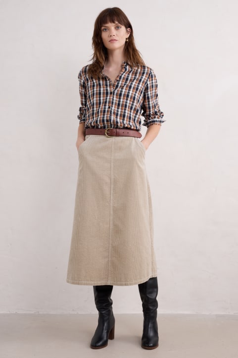 Window Wren Cord Midi Skirt Image