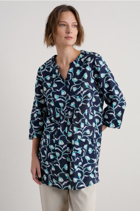 Aventurier Printed Tunic in GOTS-Certified Organic Cotton Voile