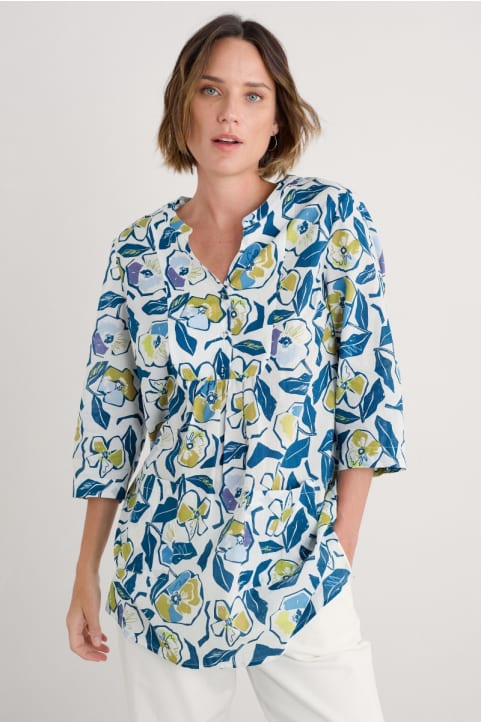 Aventurier Printed Tunic in GOTS-Certified Organic Cotton Voile