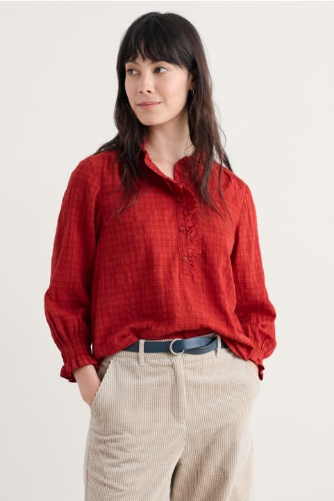 Feather Star Checked Top