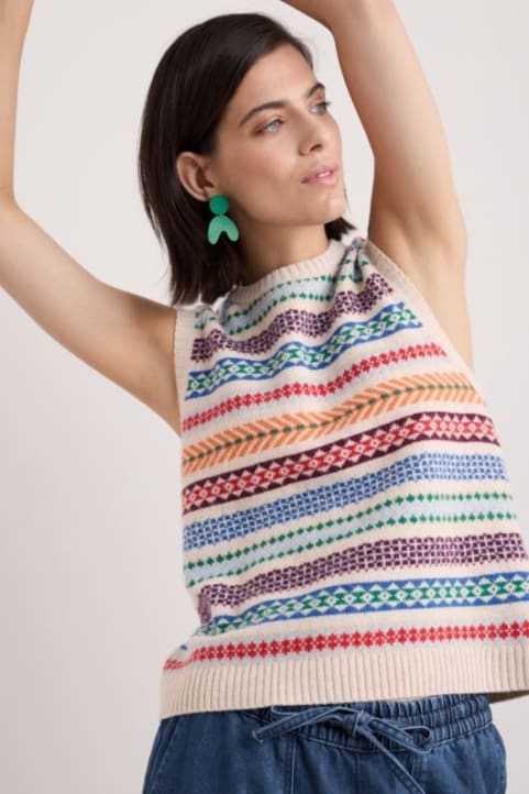 Percella Cove Fair Isle Knitted Vest