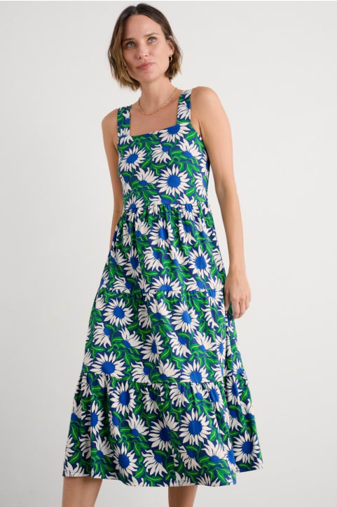 Deep Water Tiered Dress