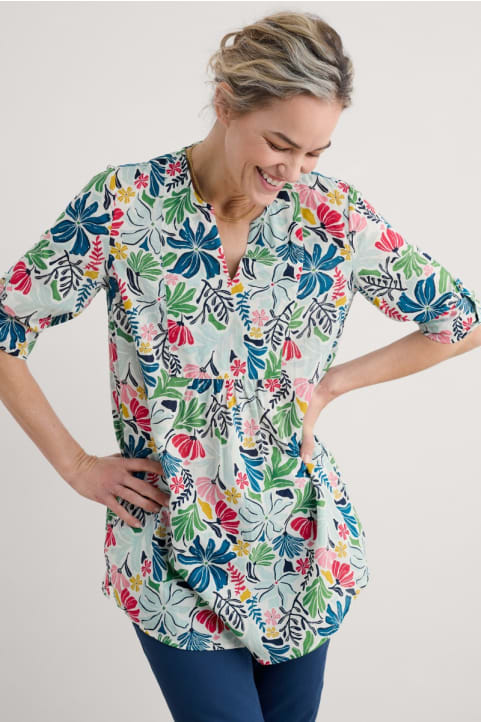 Op Art Organic Cotton Tunic Top Image