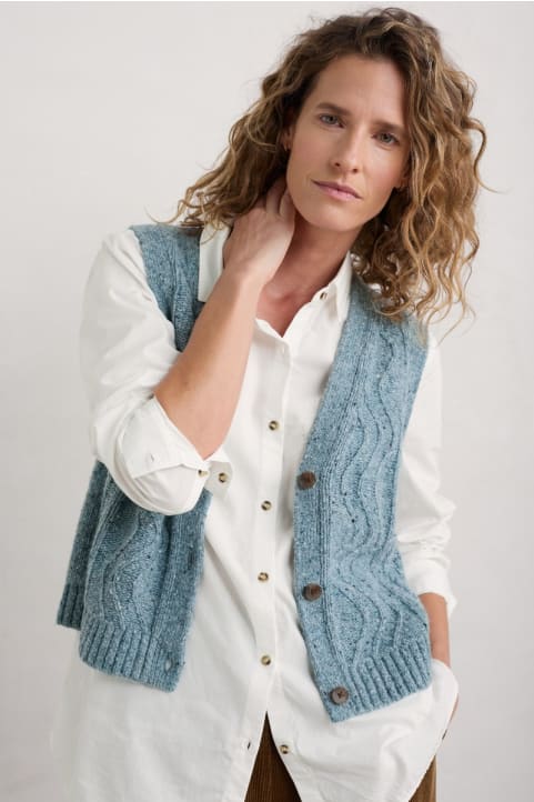 Pendouer V-Neck Button Up Knitted Vest Image