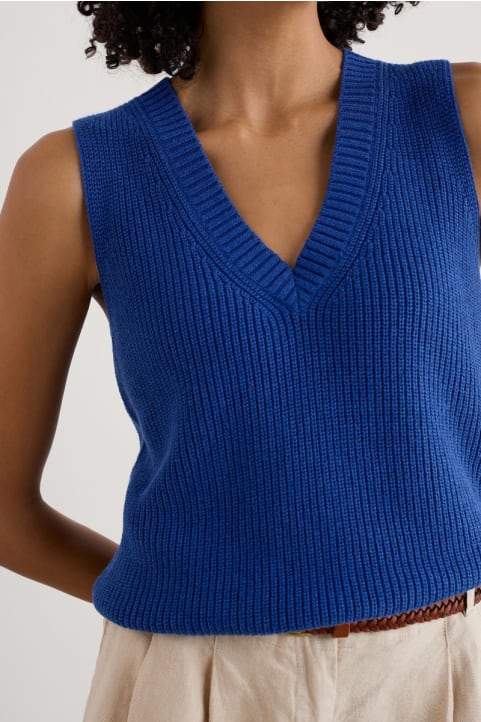 Lookout Point V-neck Knitted Vest Model Image