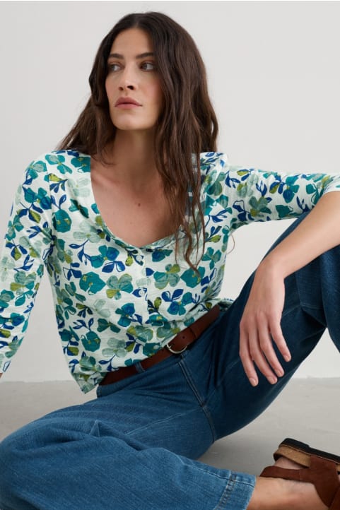 Studio Glass 3/4 Sleeve Top