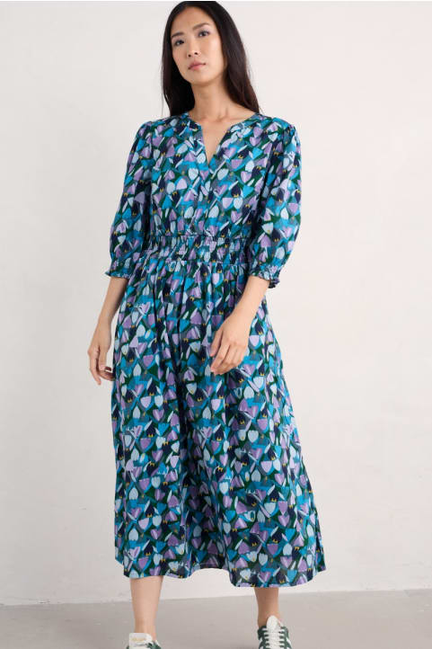 Fawn Organic Cotton Waisted Midi Dress Image