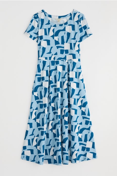 Veronica Short Sleeve Midi Dress in GOTS-Certified Organic Cotton