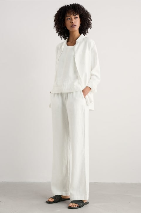 Tide Flow Wide Leg Linen Trousers