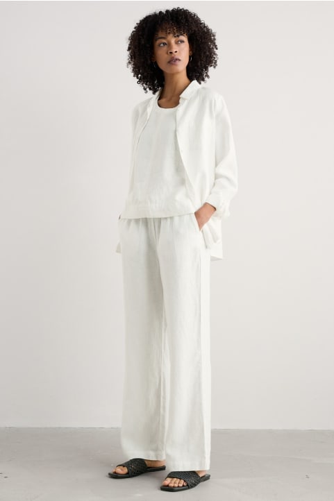 Tide Flow Wide Leg Linen Trousers Image