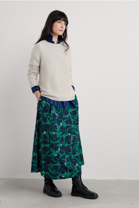 Swallow Hill Printed A-Line Skirt Image
