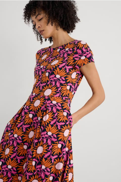 Wild Bouquet Jersey Midi Dress