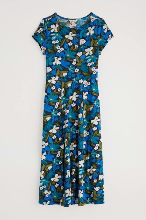 Wild Bouquet Jersey Midi Dress