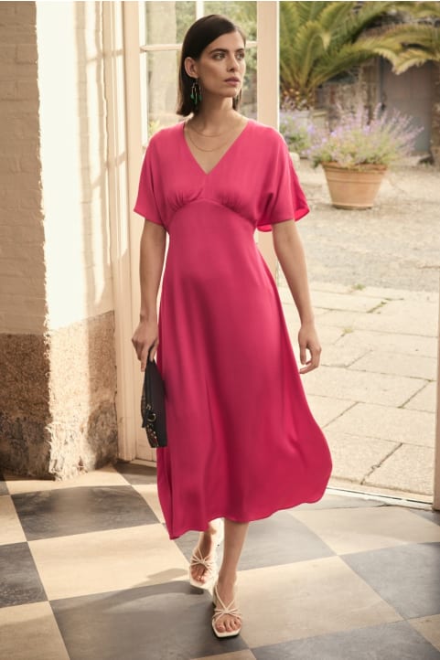 Evenglow Satin Dress Model Image