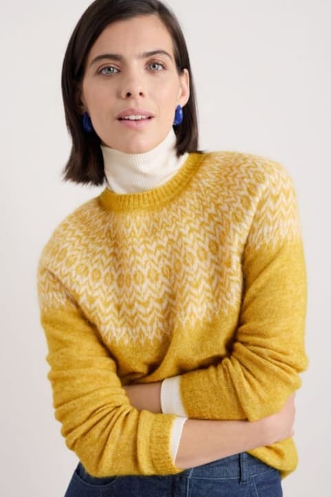 Spruce Frost Mohair-Blend Fair Isle Jumper 