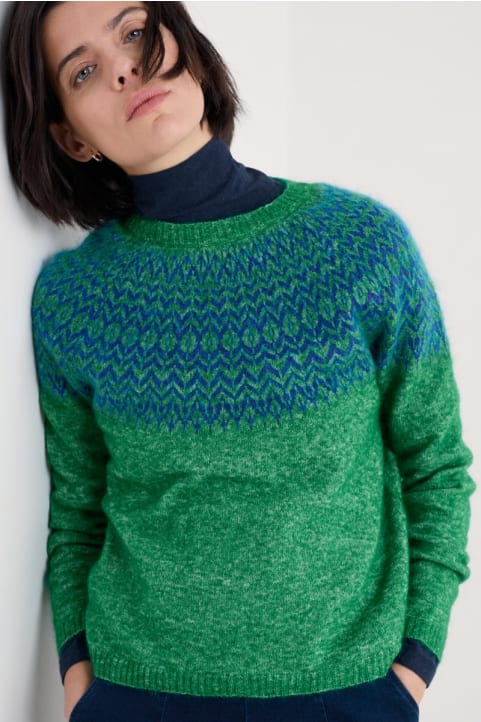 Spruce Frost Mohair-Blend Fair Isle Jumper  Image