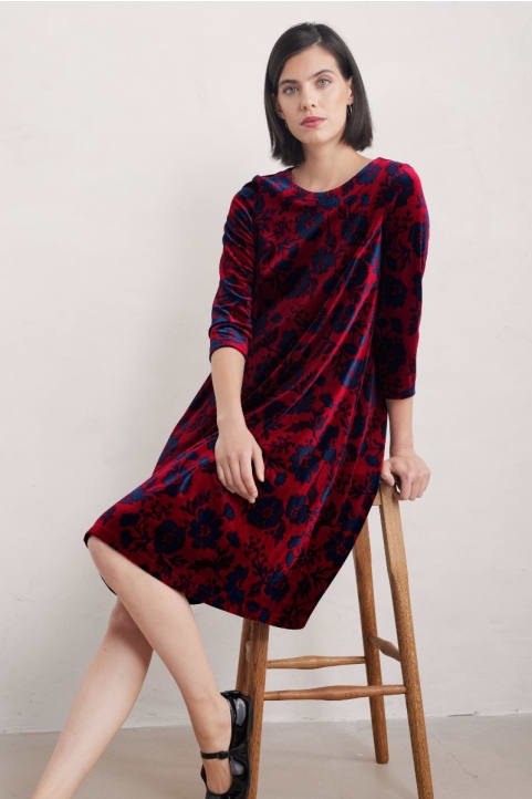 Mahonia Velvet Shift Dress