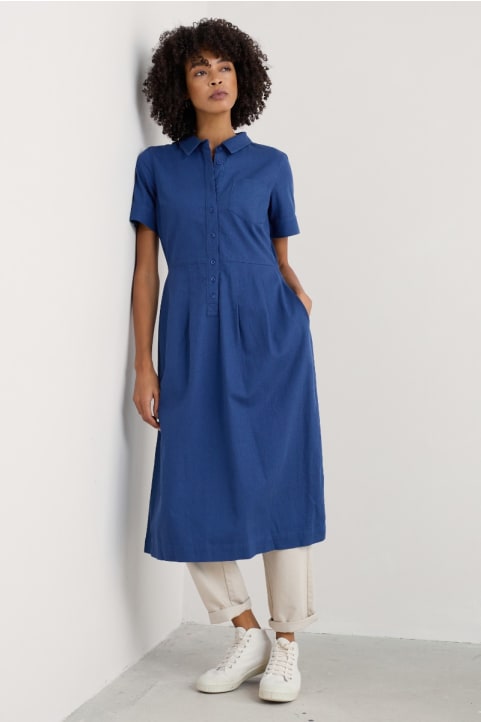 Birch Glade Organic Cotton Midi Shirt Dress Image