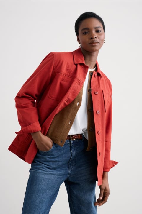 Long Field Organic Cotton Worker Jacket Image